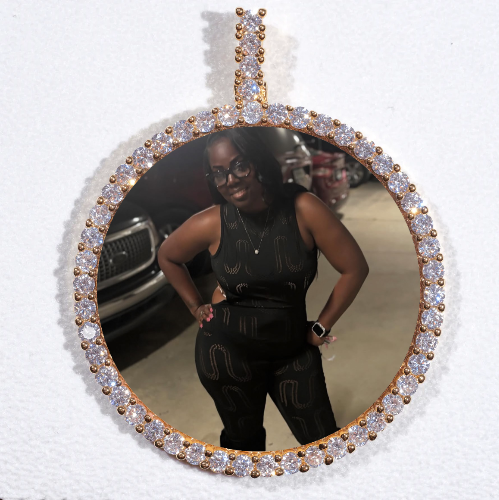 LARGE 3D CIRCLE CUSTOM PICTURE PENDANT