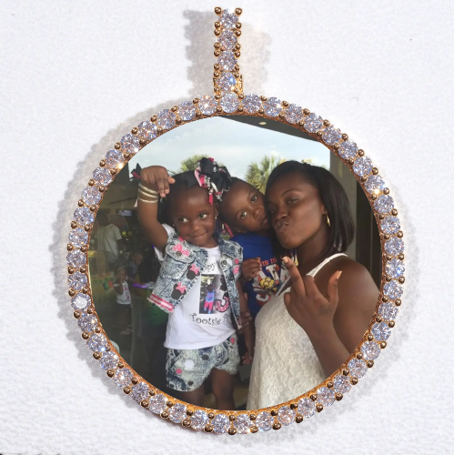 LARGE 3D CIRCLE CUSTOM PICTURE PENDANT