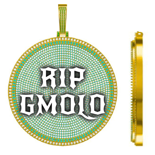 CUSTOM LETTER NECKLACE 3D BIG DISC
