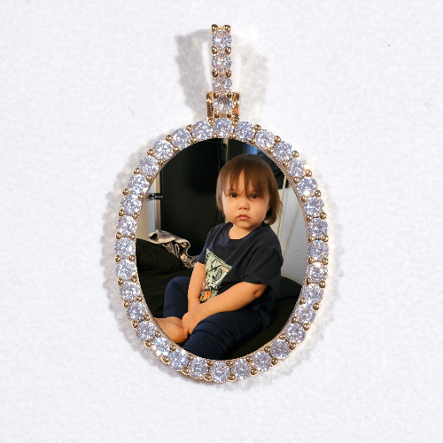 3D Oval Custom Picture Pendant
