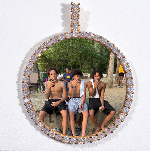 LARGE 3D CIRCLE CUSTOM PICTURE PENDANT