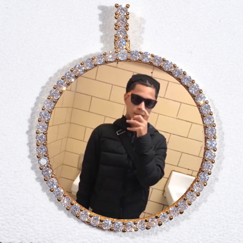 LARGE 3D CIRCLE CUSTOM PICTURE PENDANT