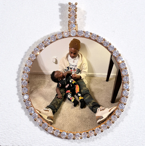 LARGE 3D CIRCLE CUSTOM PICTURE PENDANT