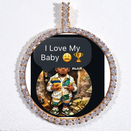 LARGE 3D CIRCLE CUSTOM PICTURE PENDANT