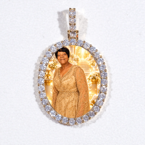 3D Oval Custom Picture Pendant