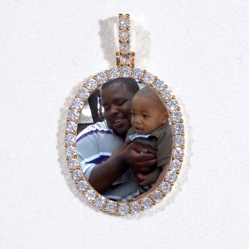 3D Oval Custom Picture Pendant
