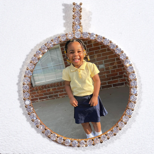 LARGE 3D CIRCLE CUSTOM PICTURE PENDANT