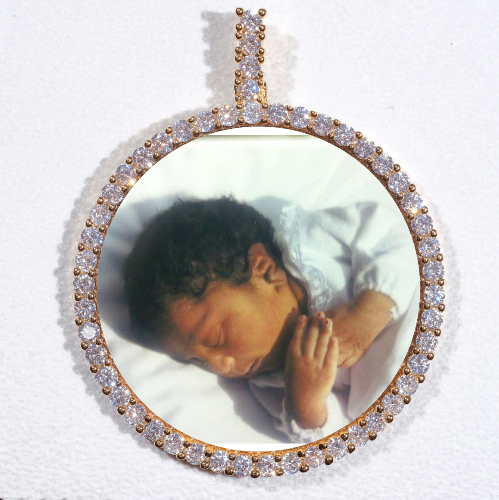 LARGE 3D CIRCLE CUSTOM PICTURE PENDANT