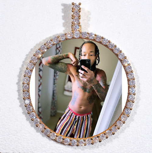 LARGE 3D CIRCLE CUSTOM PICTURE PENDANT