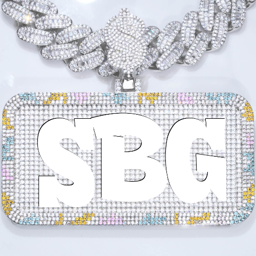 CUSTOM LETTER NECKLACE 3D COLORFUL SQUARE