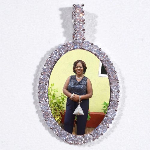 Large 3D Oval Custom Picture Pendant