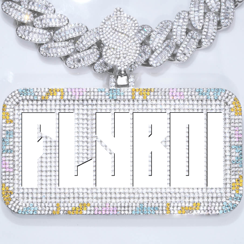 CUSTOM LETTER NECKLACE 3D COLORFUL SQUARE