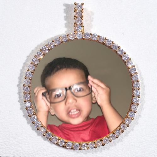 LARGE 3D CIRCLE CUSTOM PICTURE PENDANT