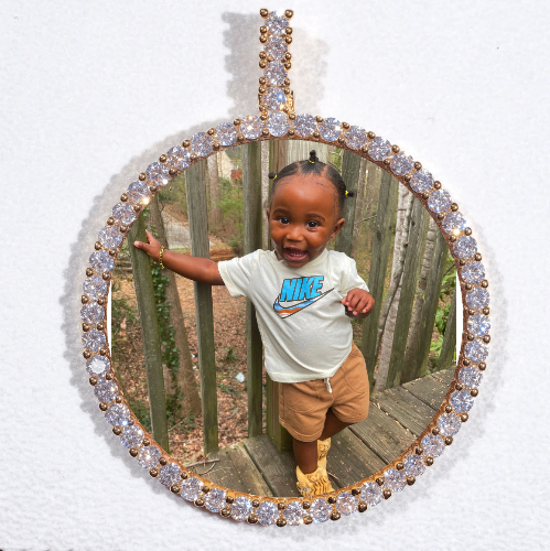 LARGE 3D CIRCLE CUSTOM PICTURE PENDANT