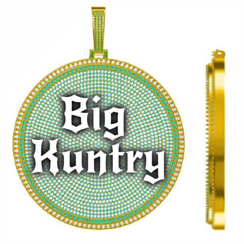 CUSTOM LETTER NECKLACE 3D BIG DISC