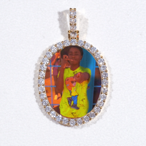 3D Oval Custom Picture Pendant