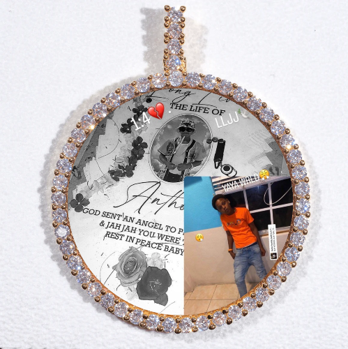 LARGE 3D CIRCLE CUSTOM PICTURE PENDANT