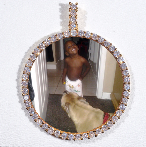 LARGE 3D CIRCLE CUSTOM PICTURE PENDANT