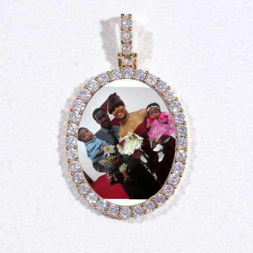 3D Oval Custom Picture Pendant