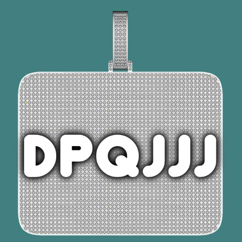 CUSTOM LETTER NECKLACE 3D BIG SQUARE