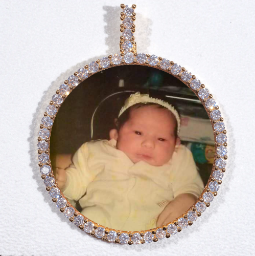 LARGE 3D CIRCLE CUSTOM PICTURE PENDANT