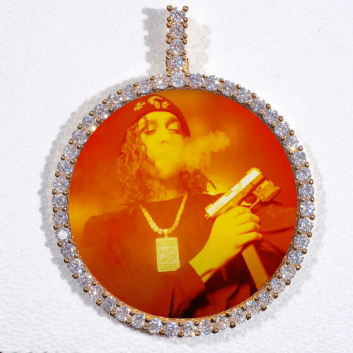 LARGE 3D CIRCLE CUSTOM PICTURE PENDANT