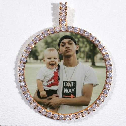 LARGE 3D CIRCLE CUSTOM PICTURE PENDANT