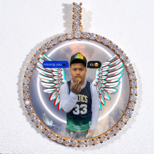 LARGE 3D CIRCLE CUSTOM PICTURE PENDANT