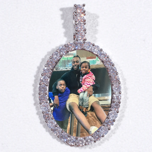 Large 3D Oval Custom Picture Pendant