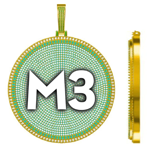 CUSTOM LETTER NECKLACE 3D BIG DISC