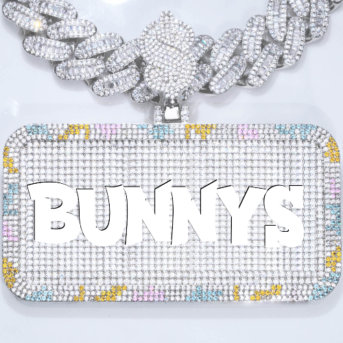 CUSTOM LETTER NECKLACE 3D COLORFUL SQUARE