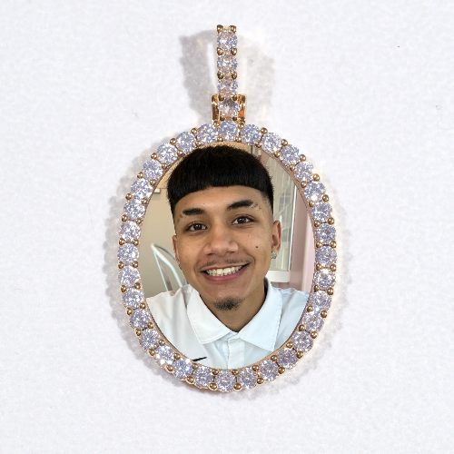 3D Oval Custom Picture Pendant