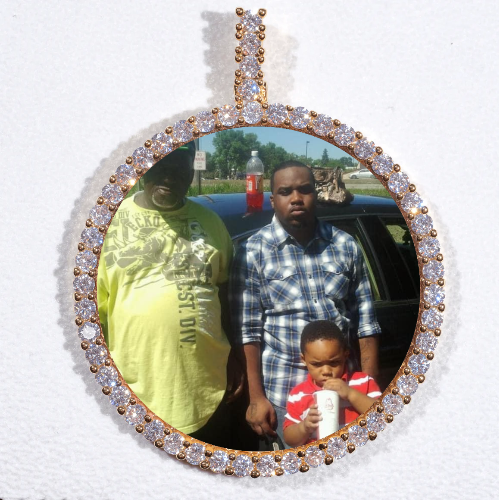 LARGE 3D CIRCLE CUSTOM PICTURE PENDANT