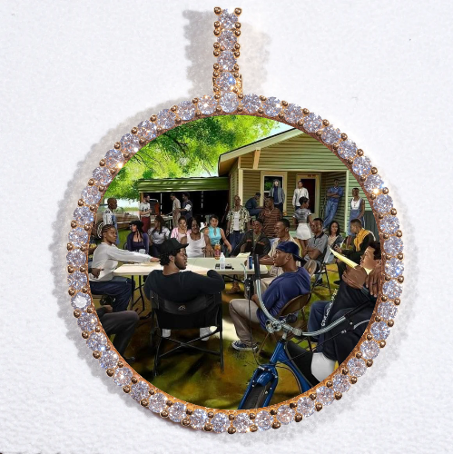 LARGE 3D CIRCLE CUSTOM PICTURE PENDANT