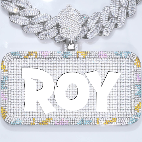 CUSTOM LETTER NECKLACE 3D COLORFUL SQUARE