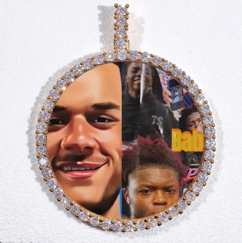 LARGE 3D CIRCLE CUSTOM PICTURE PENDANT