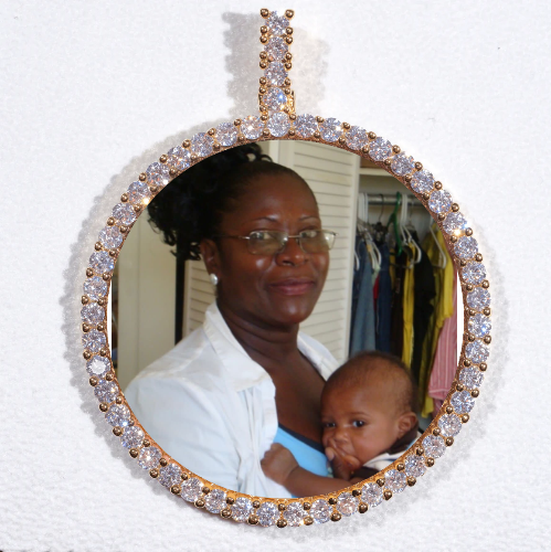 LARGE 3D CIRCLE CUSTOM PICTURE PENDANT