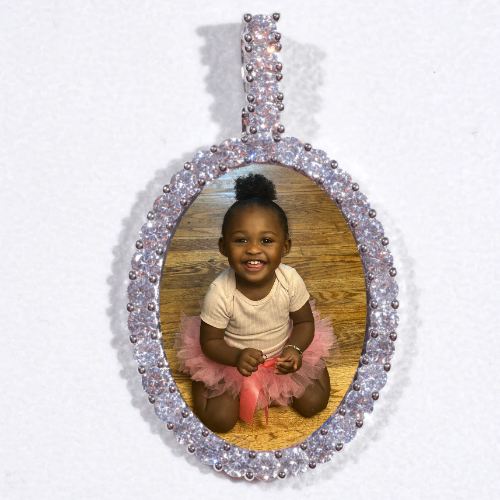 Large 3D Oval Custom Picture Pendant