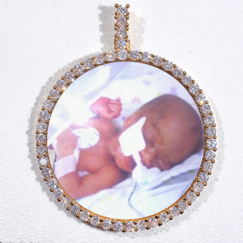 LARGE 3D CIRCLE CUSTOM PICTURE PENDANT