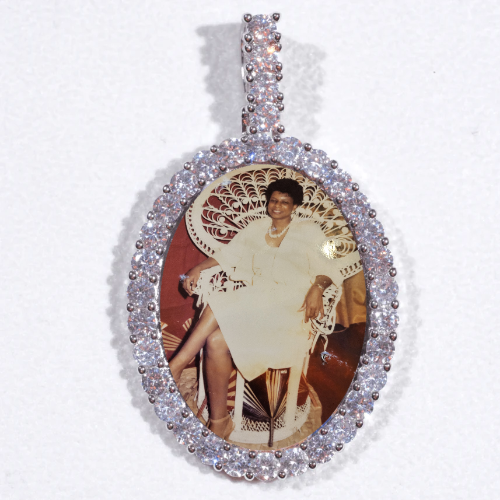 Large 3D Oval Custom Picture Pendant