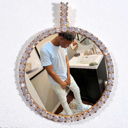 LARGE 3D CIRCLE CUSTOM PICTURE PENDANT
