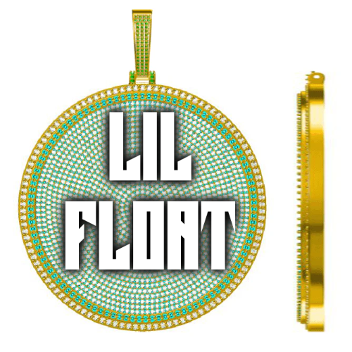 CUSTOM LETTER NECKLACE 3D BIG DISC