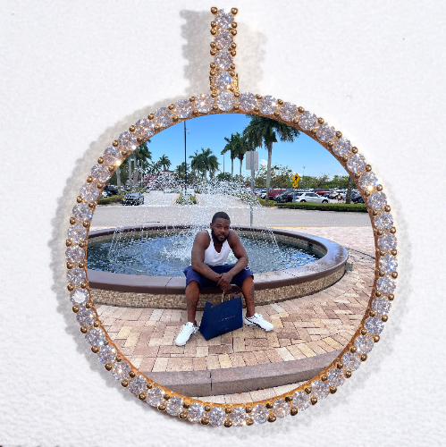 LARGE 3D CIRCLE CUSTOM PICTURE PENDANT