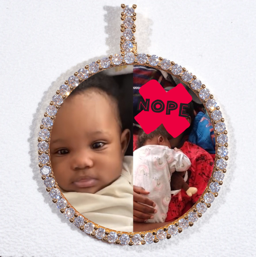 LARGE 3D CIRCLE CUSTOM PICTURE PENDANT