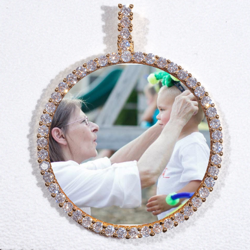 LARGE 3D CIRCLE CUSTOM PICTURE PENDANT