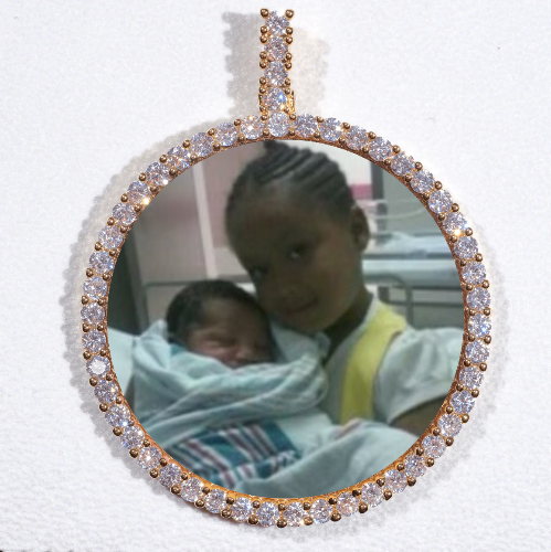 LARGE 3D CIRCLE CUSTOM PICTURE PENDANT