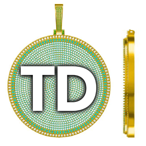 CUSTOM LETTER NECKLACE 3D BIG DISC