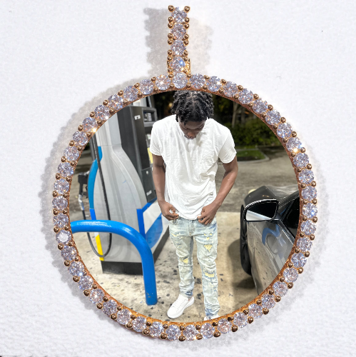 LARGE 3D CIRCLE CUSTOM PICTURE PENDANT