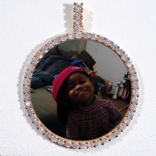 LARGE 3D CIRCLE CUSTOM PICTURE PENDANT
