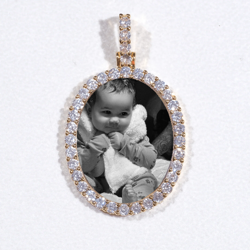 3D Oval Custom Picture Pendant